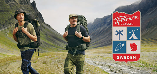 Hikers taking part in the Fjallraven Classic wearing Fjallraven protective clothing and backpacks