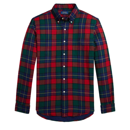 Polo Ralph Lauren Custom Fit Checked Double-Faced Shirt Red / Green Multi - The Sporting Lodge