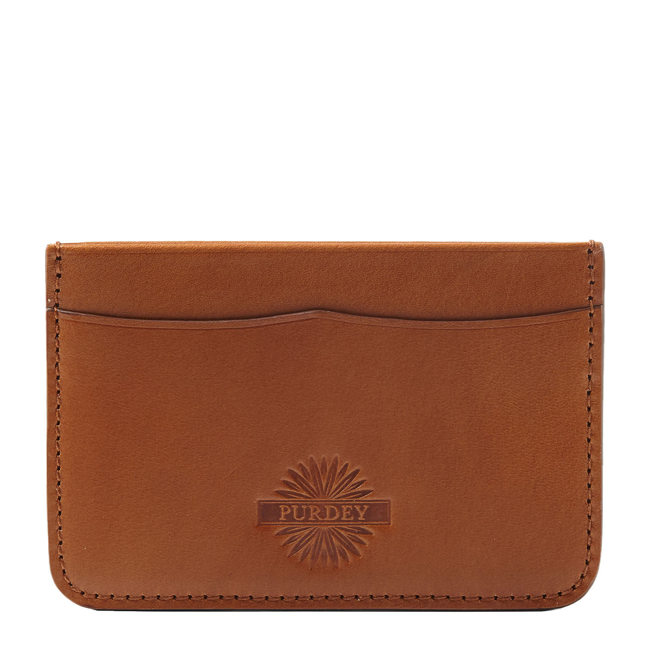 James Purdey Vegetable Tanned Leather Credit Card Holder London Tan - The Sporting Lodge