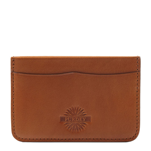 James Purdey Vegetable Tanned Leather Credit Card Holder London Tan - The Sporting Lodge