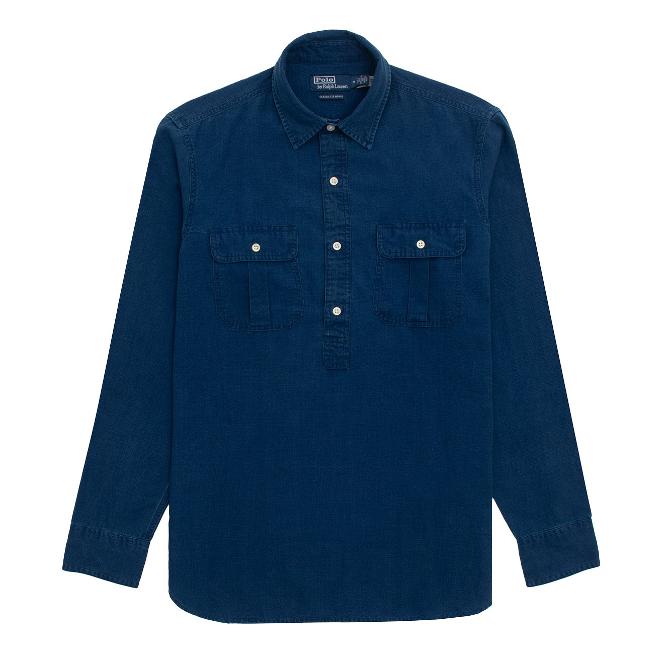 Polo Ralph Lauren Classic Fit Indigo Popover Workshirt Indigo - The Sporting Lodge