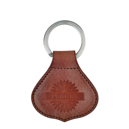 James Purdey Oak Bark Leather Crown Keyring Purdey Havana - The Sporting Lodge