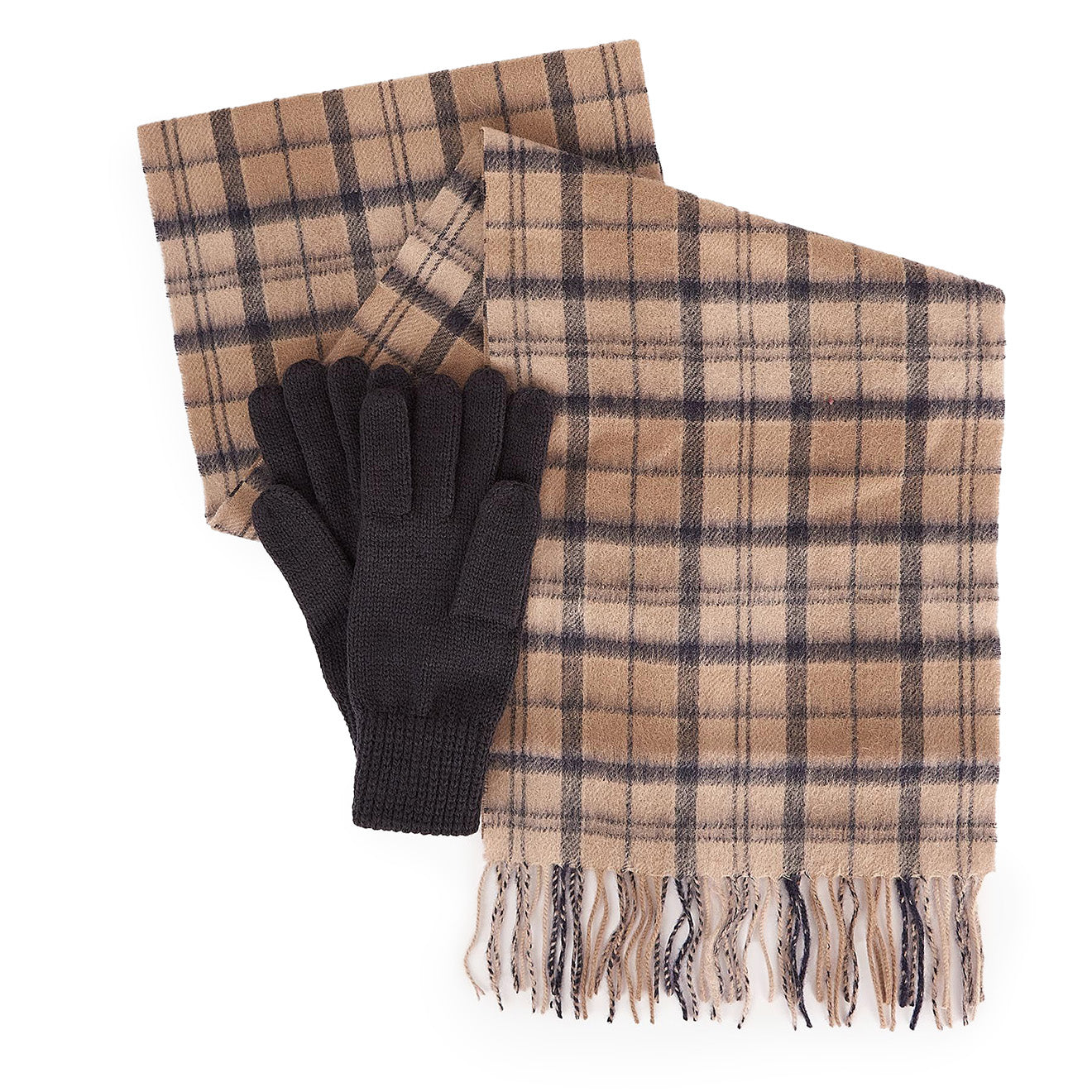 Barbour Wool Tartan Scarf Glove Gift Set Trench