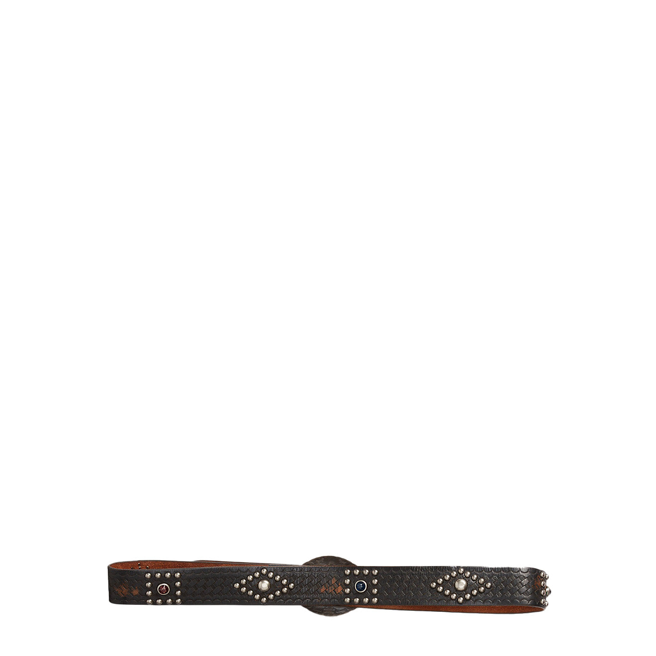 Lauren 2024 Ralph Lauren Brown Studded Leather Belt Heavy Thick Boho M