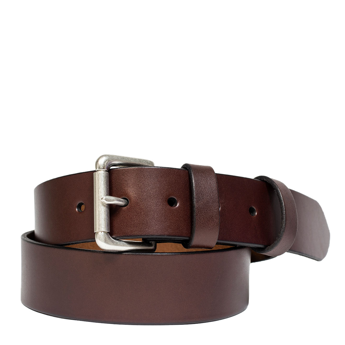 Polo Ralph Lauren Double Keeper Leather Roller Buckle Belt Brown