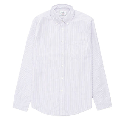 Portuguese Flannel L/S Oxford Button Down Belavista Shirt Stripe Lavanda - The Sporting Lodge