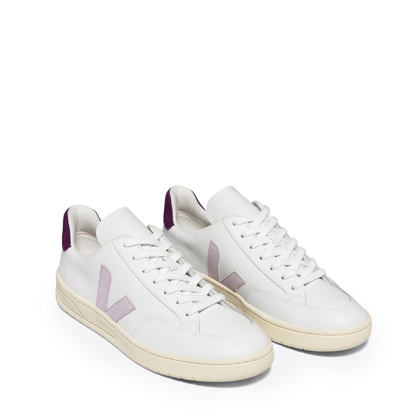 Veja Womens V-12 Extra White Parme Magenta Trainer - The Sporting Lodge