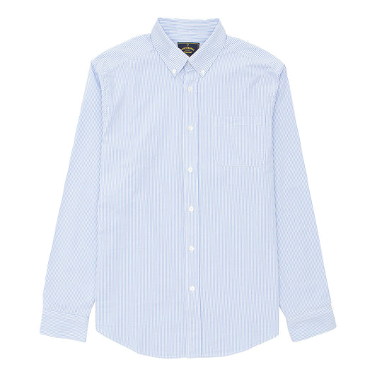 Portuguese Flannel L/S Seersucker Atlantico Shirt Stripe Blue - The Sporting Lodge