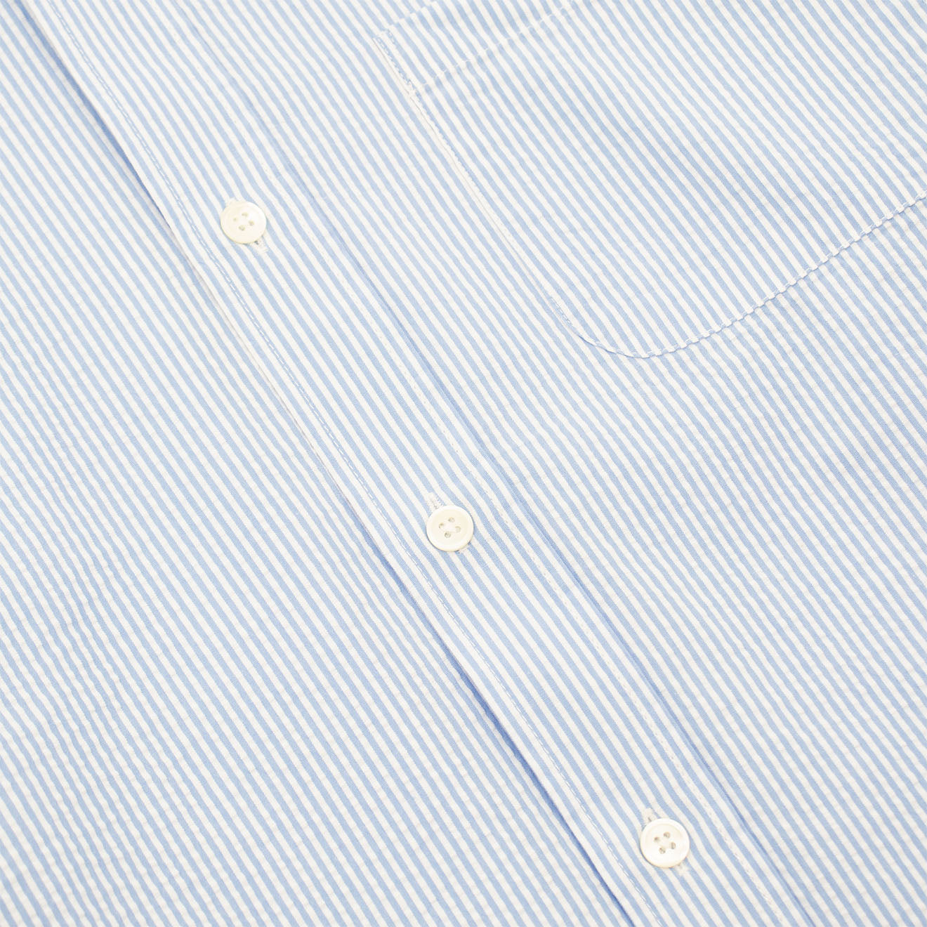 Portuguese Flannel L/S Seersucker Atlantico Shirt Stripe Blue - The Sporting Lodge