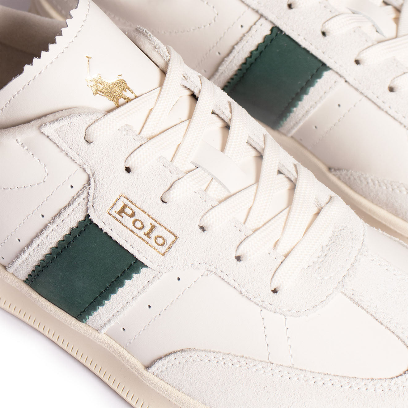 Polo Ralph Lauren Aera Trainers Low Top Lace White / Green - The Sporting Lodge