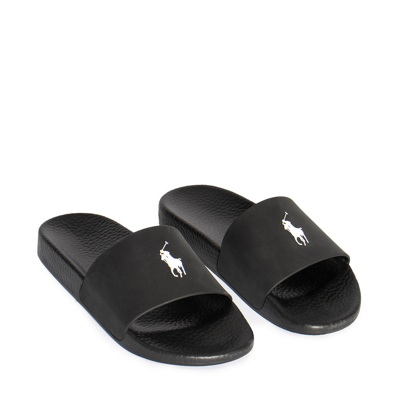 Polo Ralph Lauren Signature Pony Slide Black/White - The Sporting Lodge