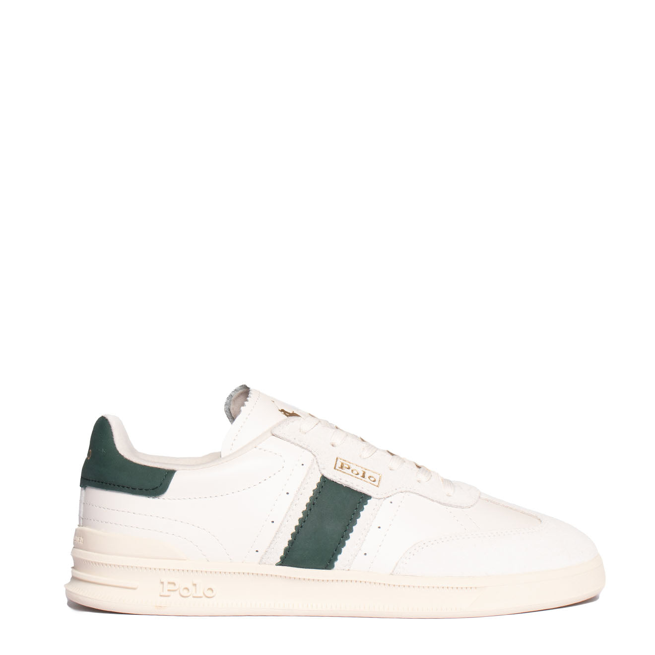 Polo Ralph Lauren Aera Trainers Low Top Lace White / Green - The Sporting Lodge