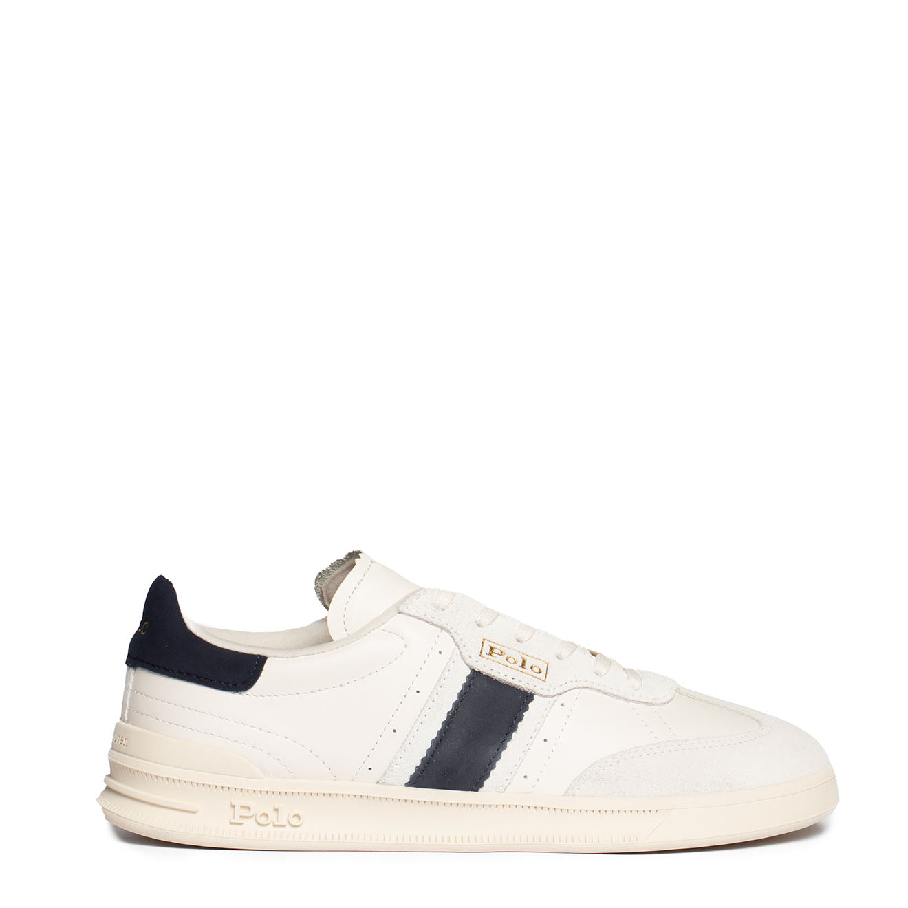 Polo Ralph Lauren Aera Trainers Low Top Lace Cream / Navy - The Sporting Lodge