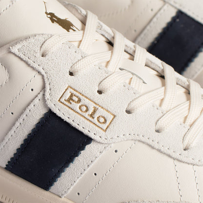 Polo Ralph Lauren Aera Trainers Low Top Lace Cream / Navy - The Sporting Lodge