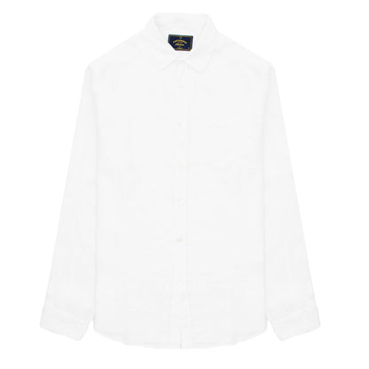 Portuguese Flannel L/S Linen Shirt White - The Sporting Lodge