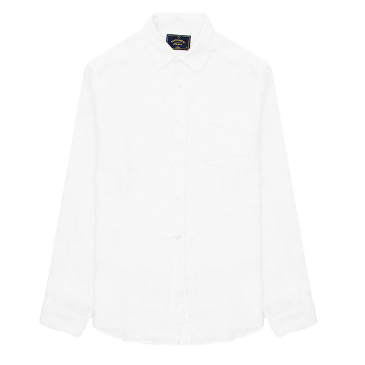 Portuguese Flannel L/S Linen Shirt White - The Sporting Lodge