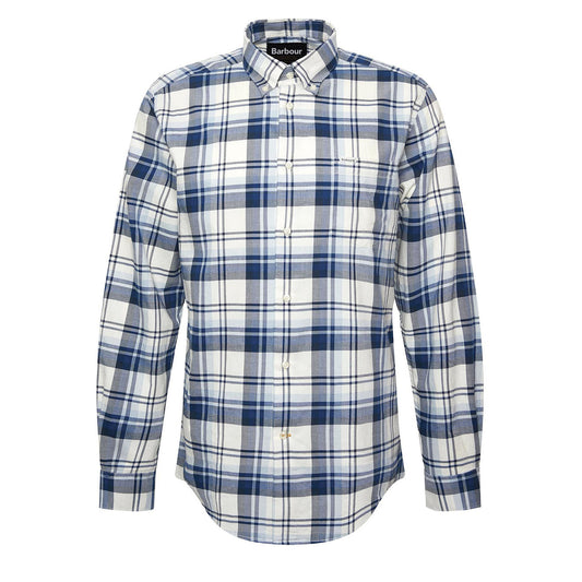 Barbour Falstone Tailored Checked Shirt Sky - The Sporting Lodge