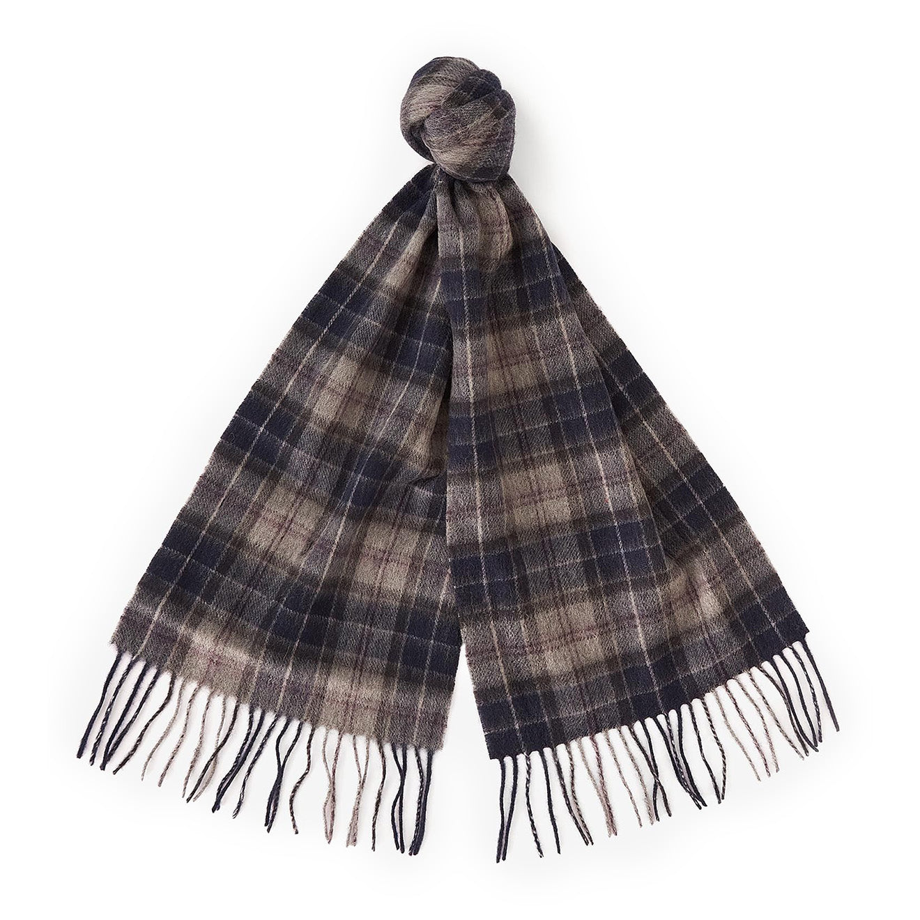 Barbour Tartan Scarf / Gloves Gift Set Classic Black Slate Tartan - The Sporting Lodge