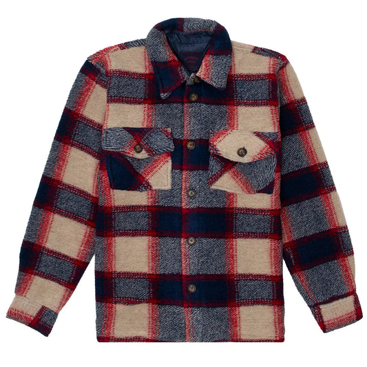 Portuguese Flannel NYC Overshirt Ecru / Blue / Red - The Sporting Lodge