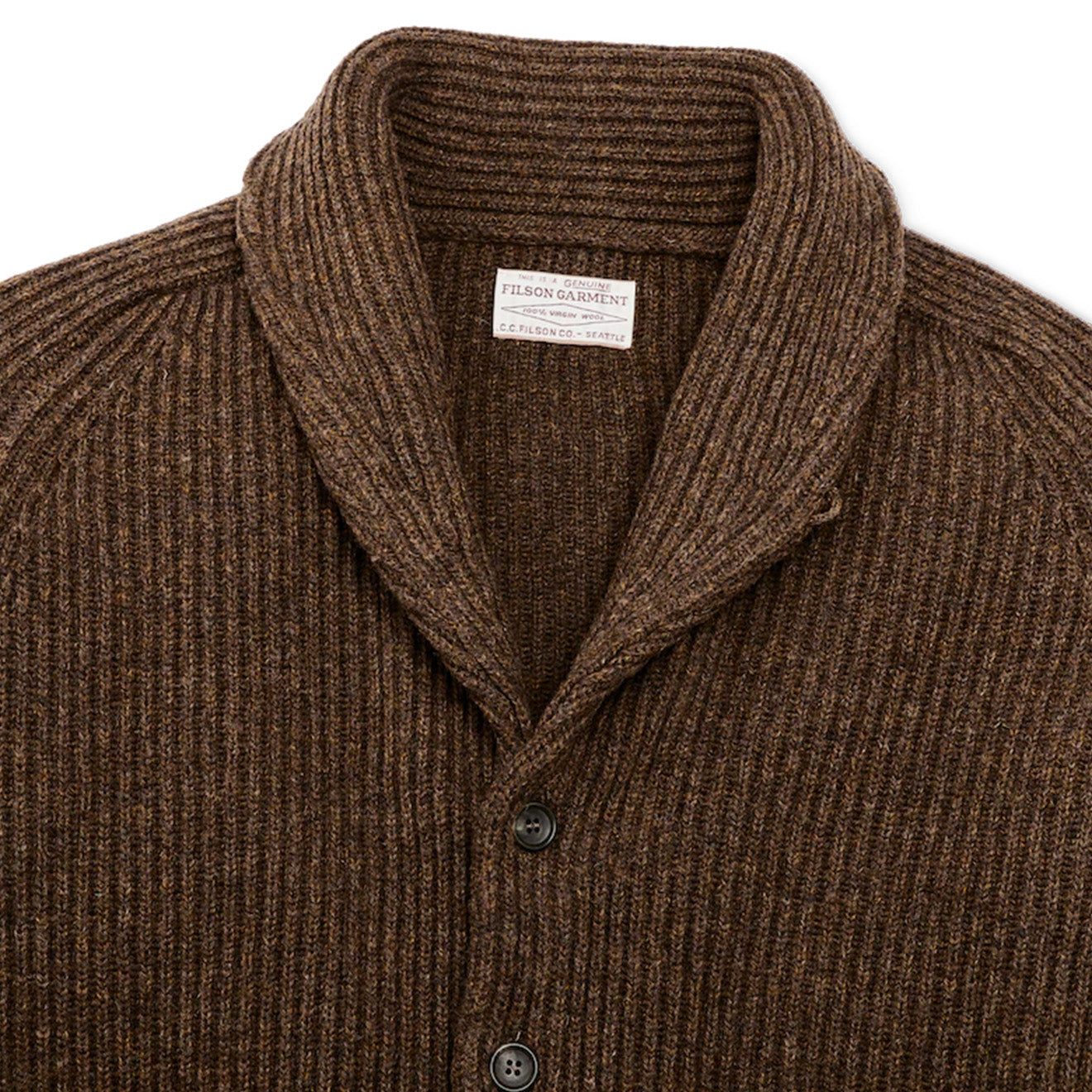 Filson Bristol Cardigan Sweater Heather Brown - The Sporting Lodge