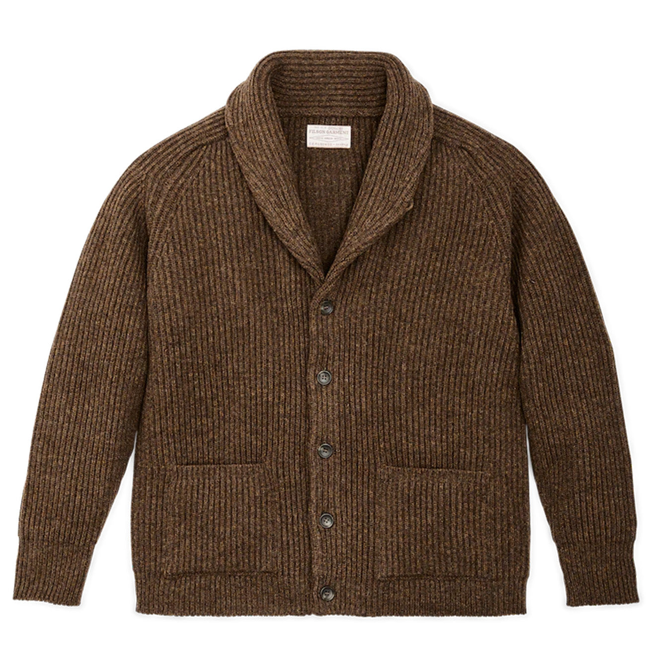 Filson Bristol Cardigan Sweater Heather Brown - The Sporting Lodge