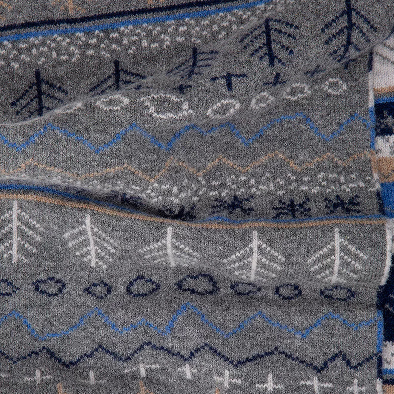 Paul Smith Doodle Fairisle Scarf Slate