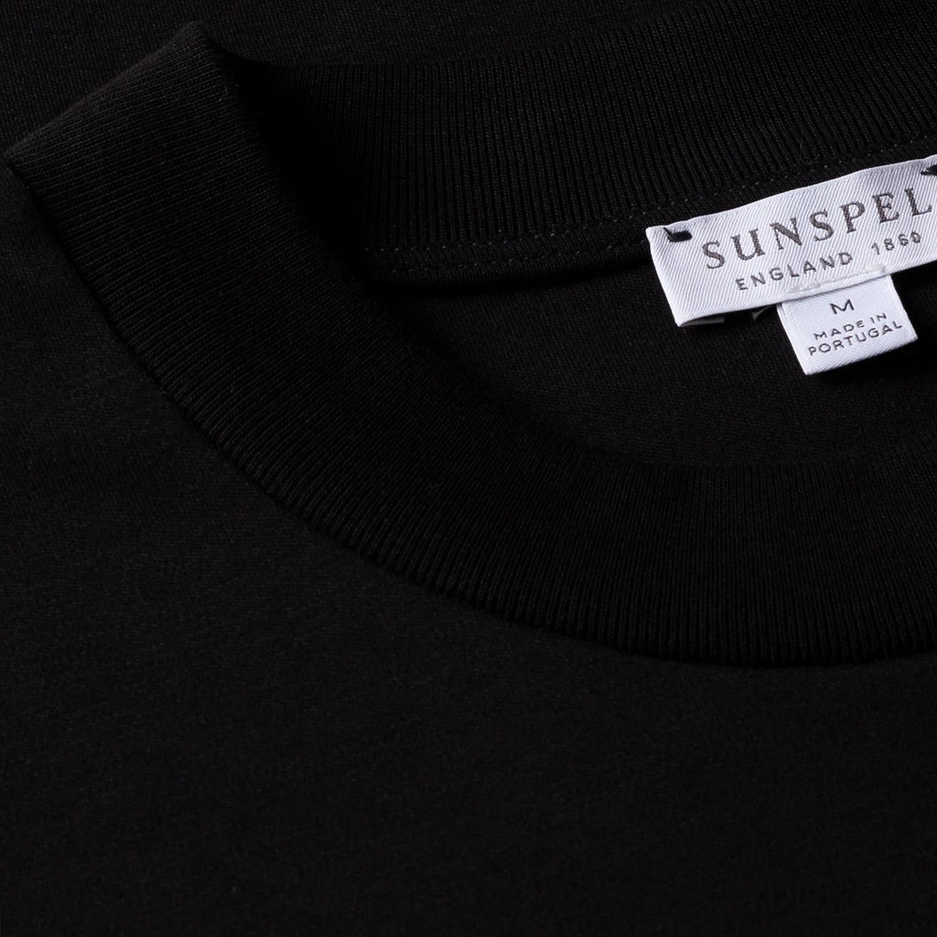 Sunspel Relaxed Fit Heavyweight T‑Shirt Black - The Sporting Lodge