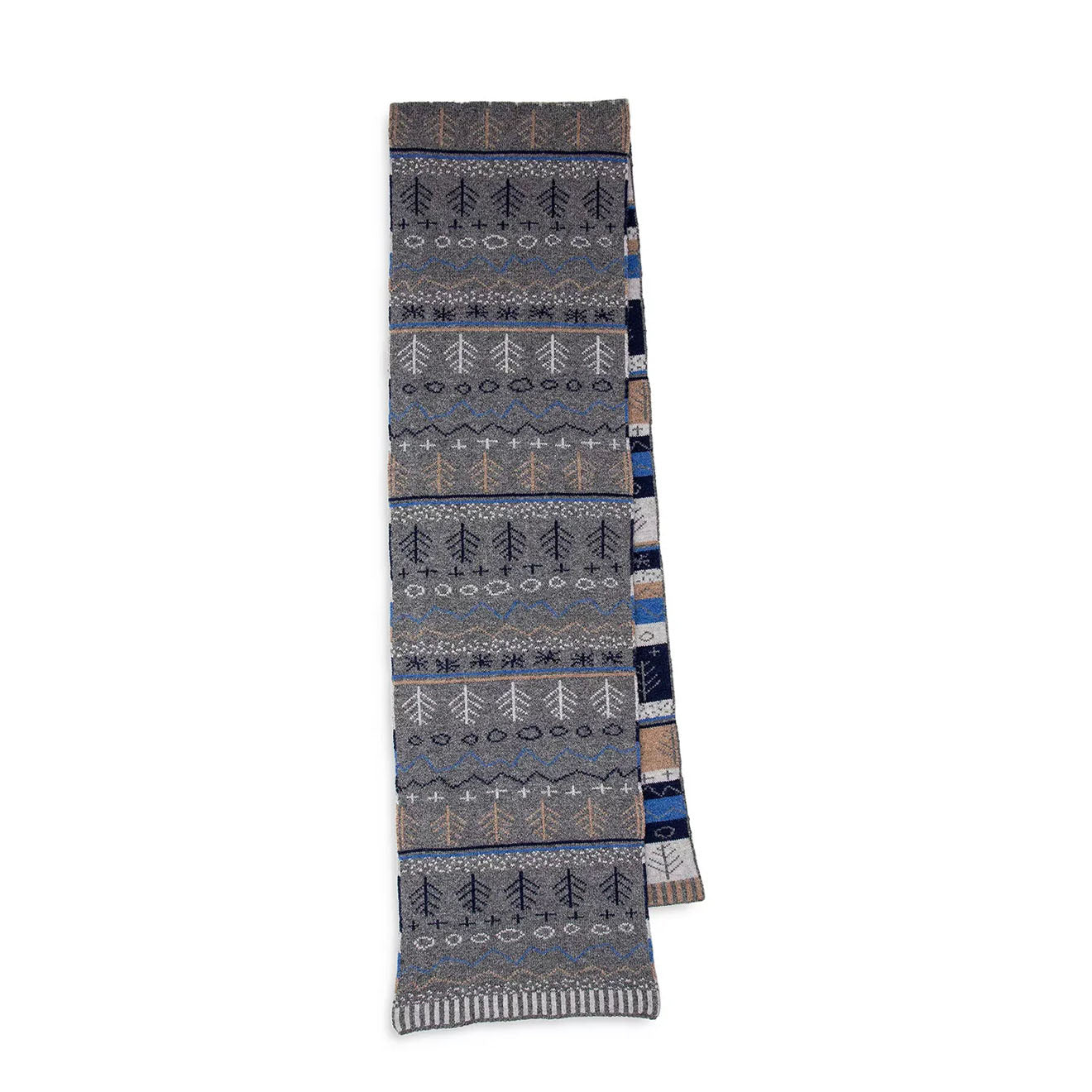 Paul Smith Doodle Fairisle Scarf Slate