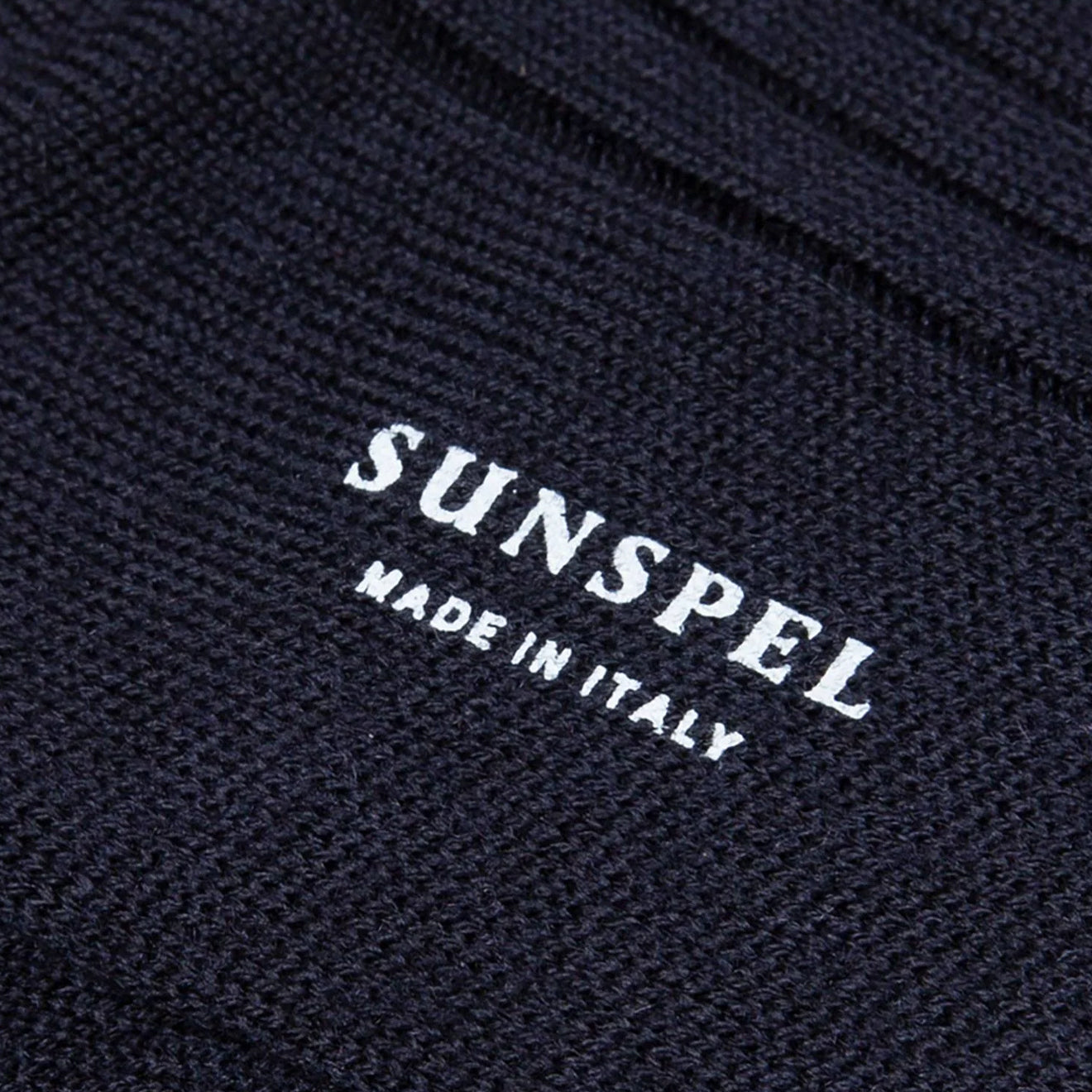 Sunspel Merino Wool Ribbed Socks Navy - The Sporting Lodge