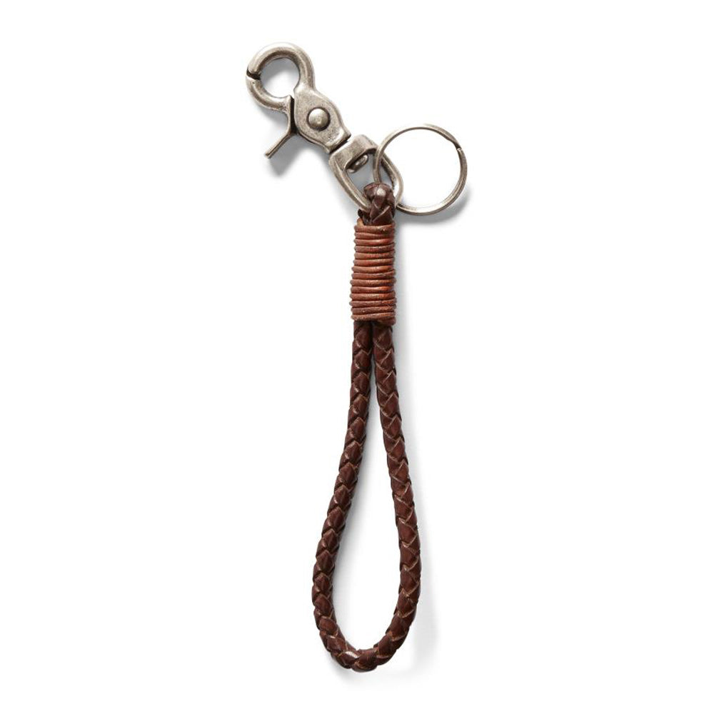 RRL by Ralph Lauren Braided Clip Keyfob Brown