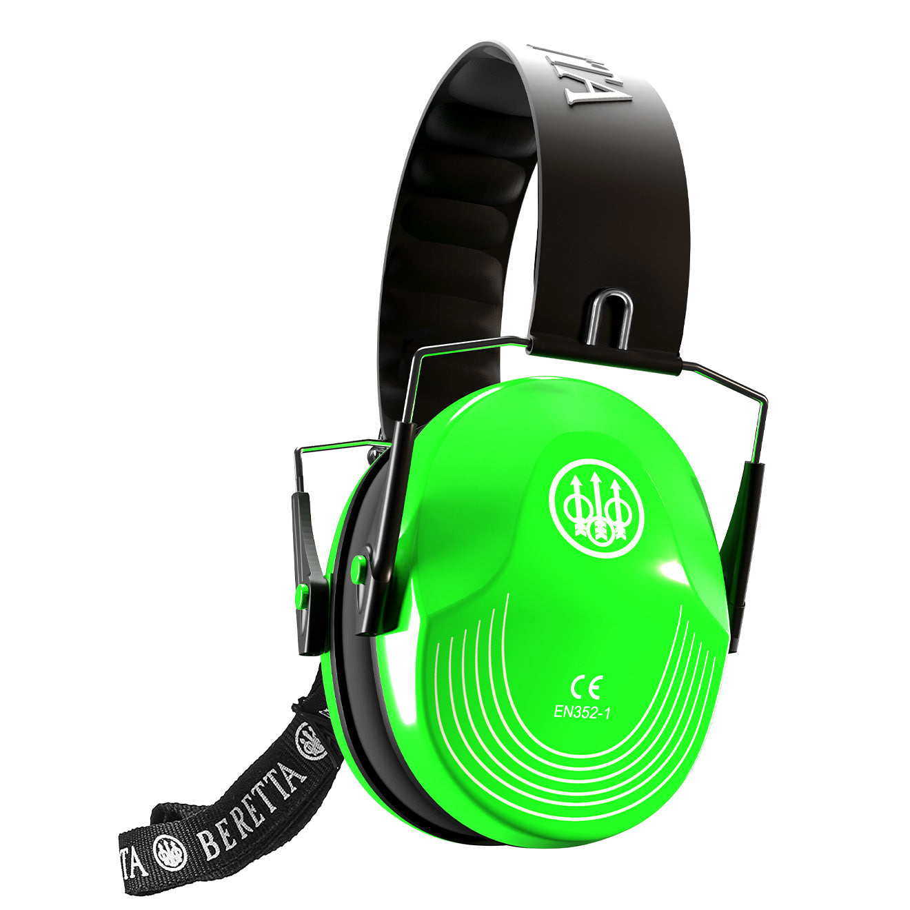 Beretta Prevail Folding Earmuff Fluorescent Green - The Sporting Lodge