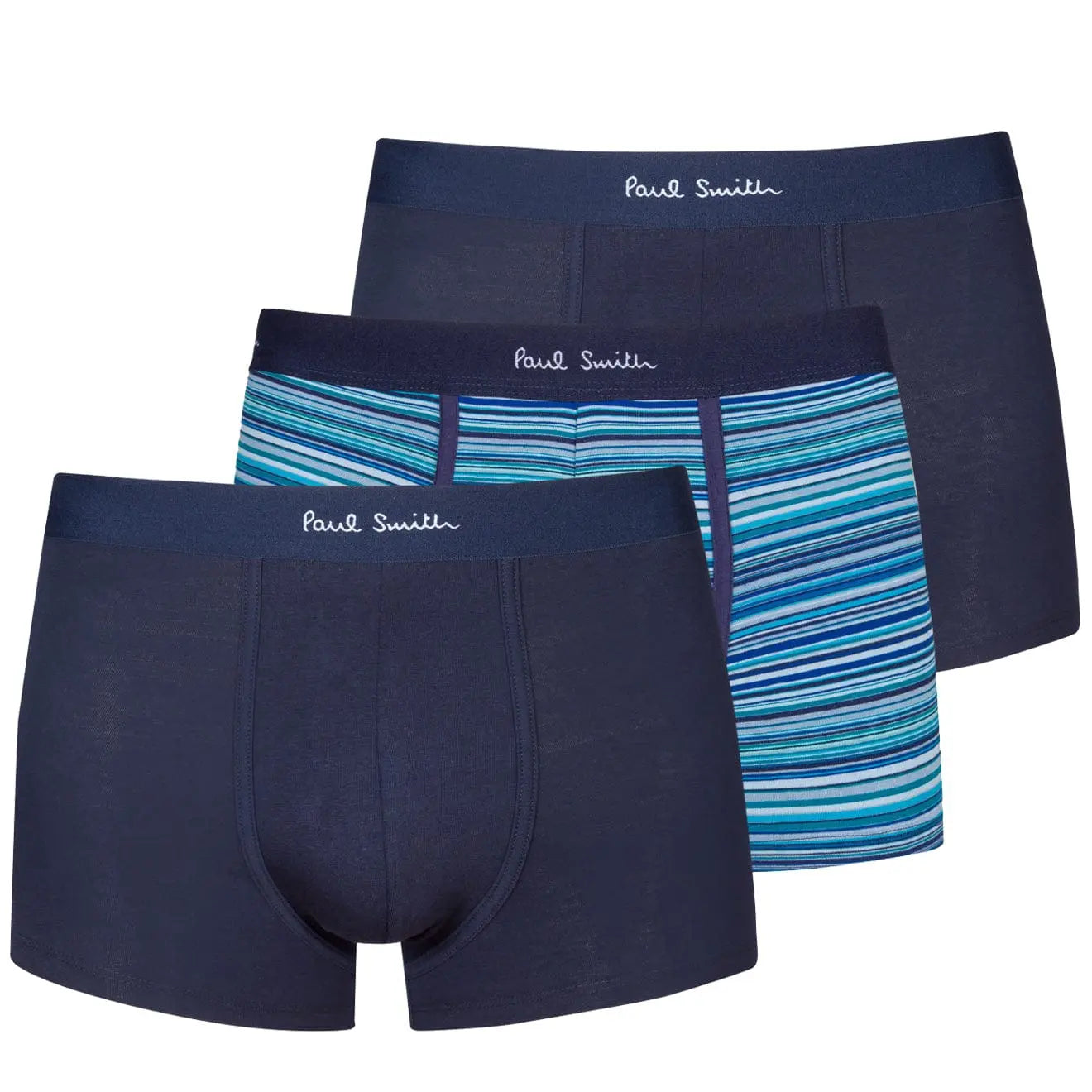 Paul Smith 3 Pack Trunks Navy / Blue Stripe