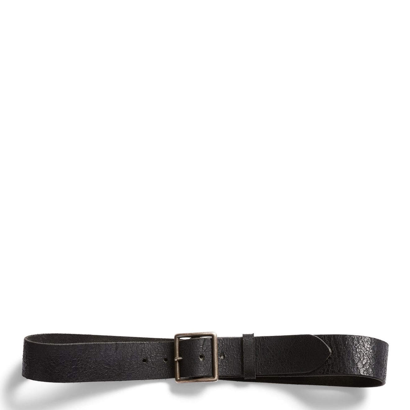 RRL by Ralph Lauren Jones Casual Tumbled Leather Belt Black - The Sporting Lodge