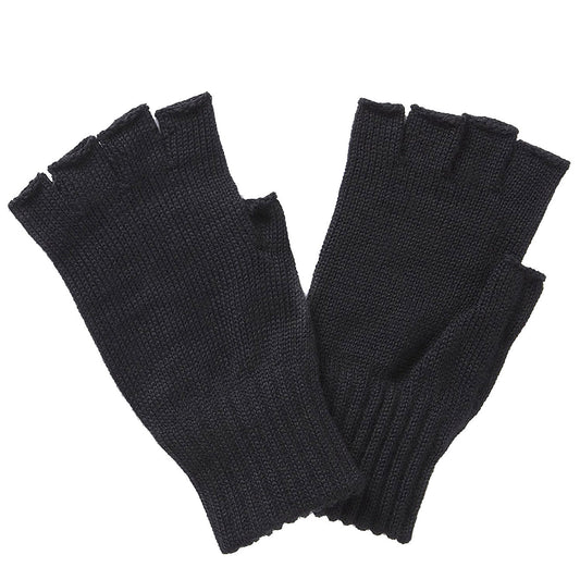 Barbour Fingerless Wool Gloves Black - The Sporting Lodge