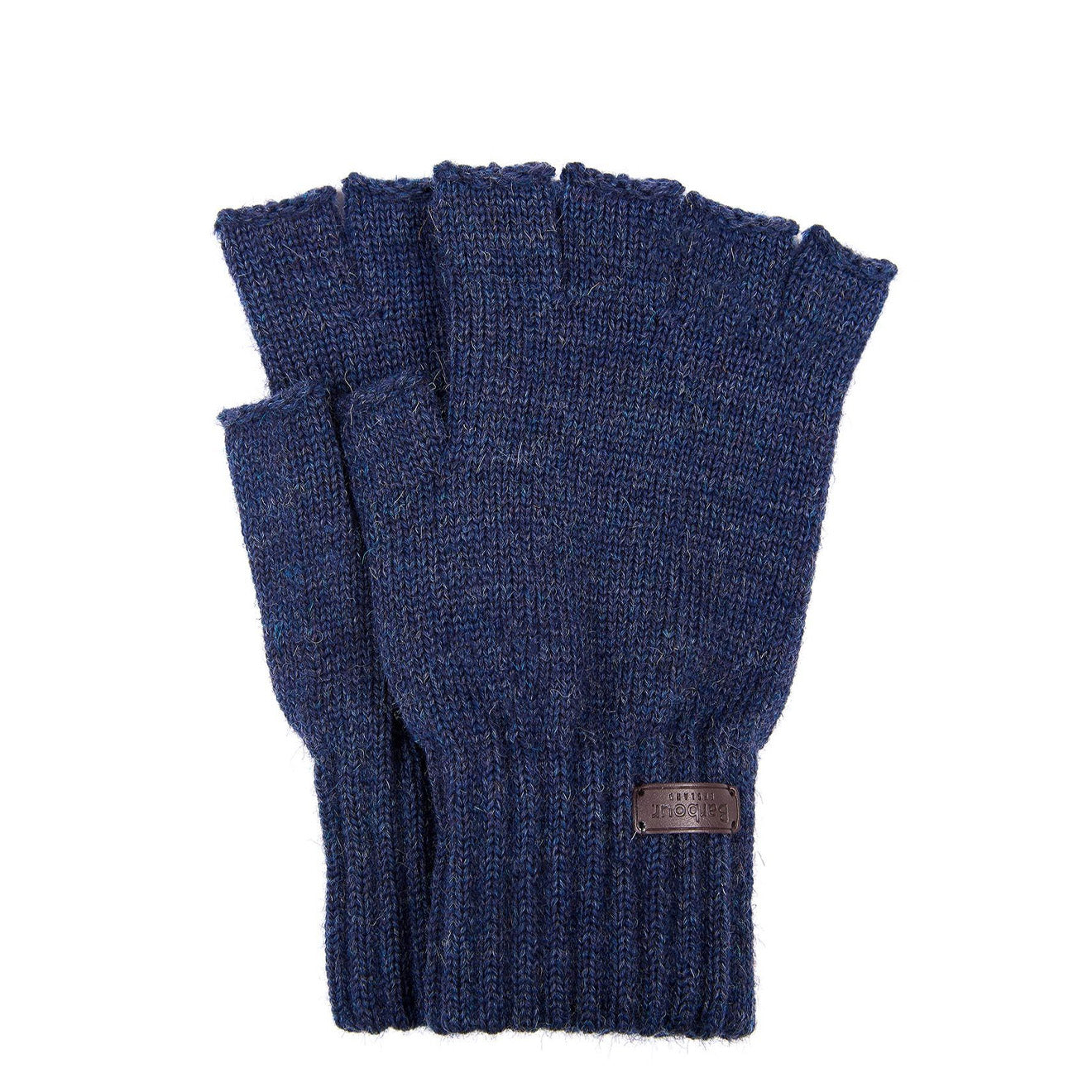 Barbour Fingerless Wool Gloves Navy - The Sporting Lodge