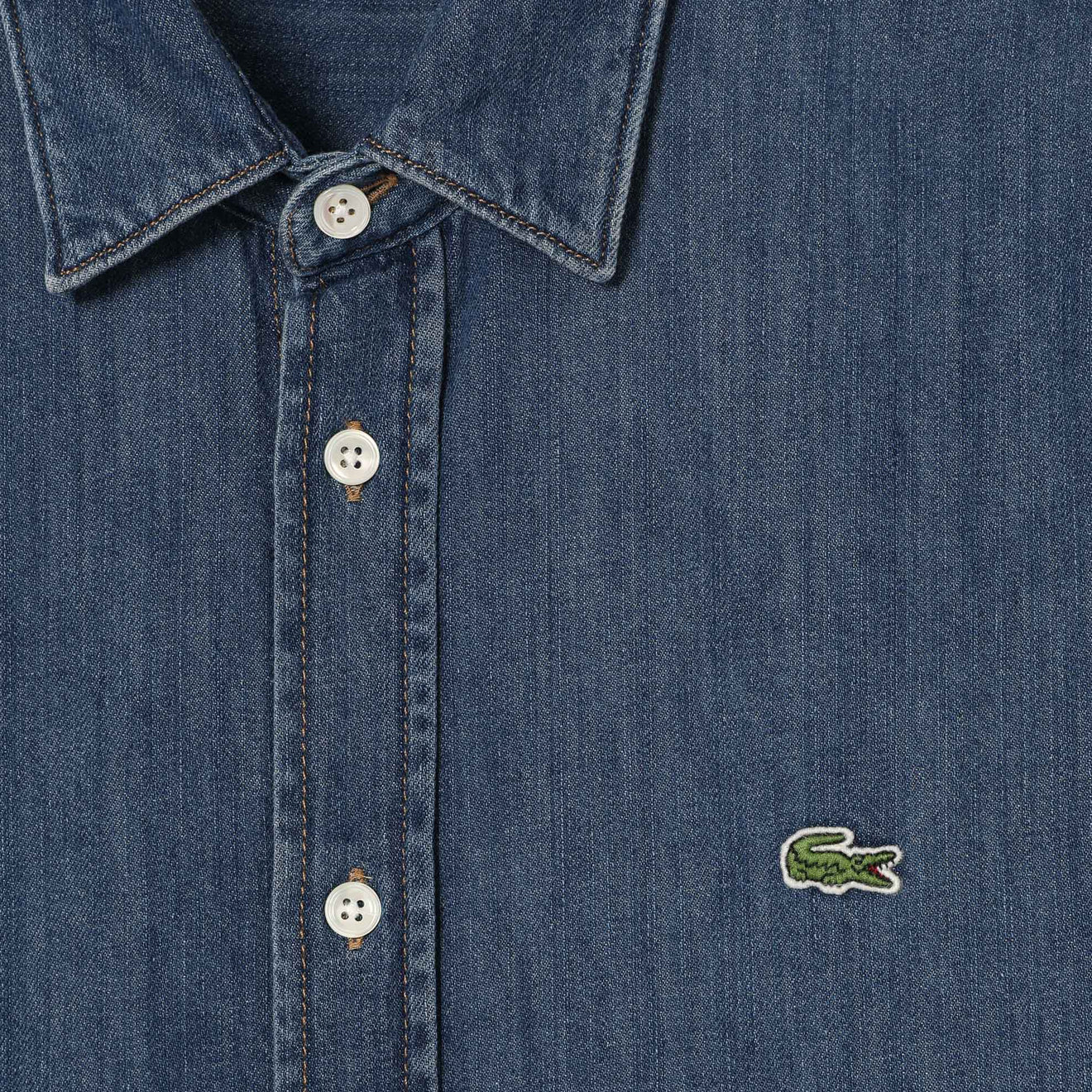 Lacoste Regular Fit Lightweight Denim Shirt Blue