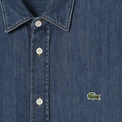 Lacoste Regular Fit Lightweight Denim Shirt Blue