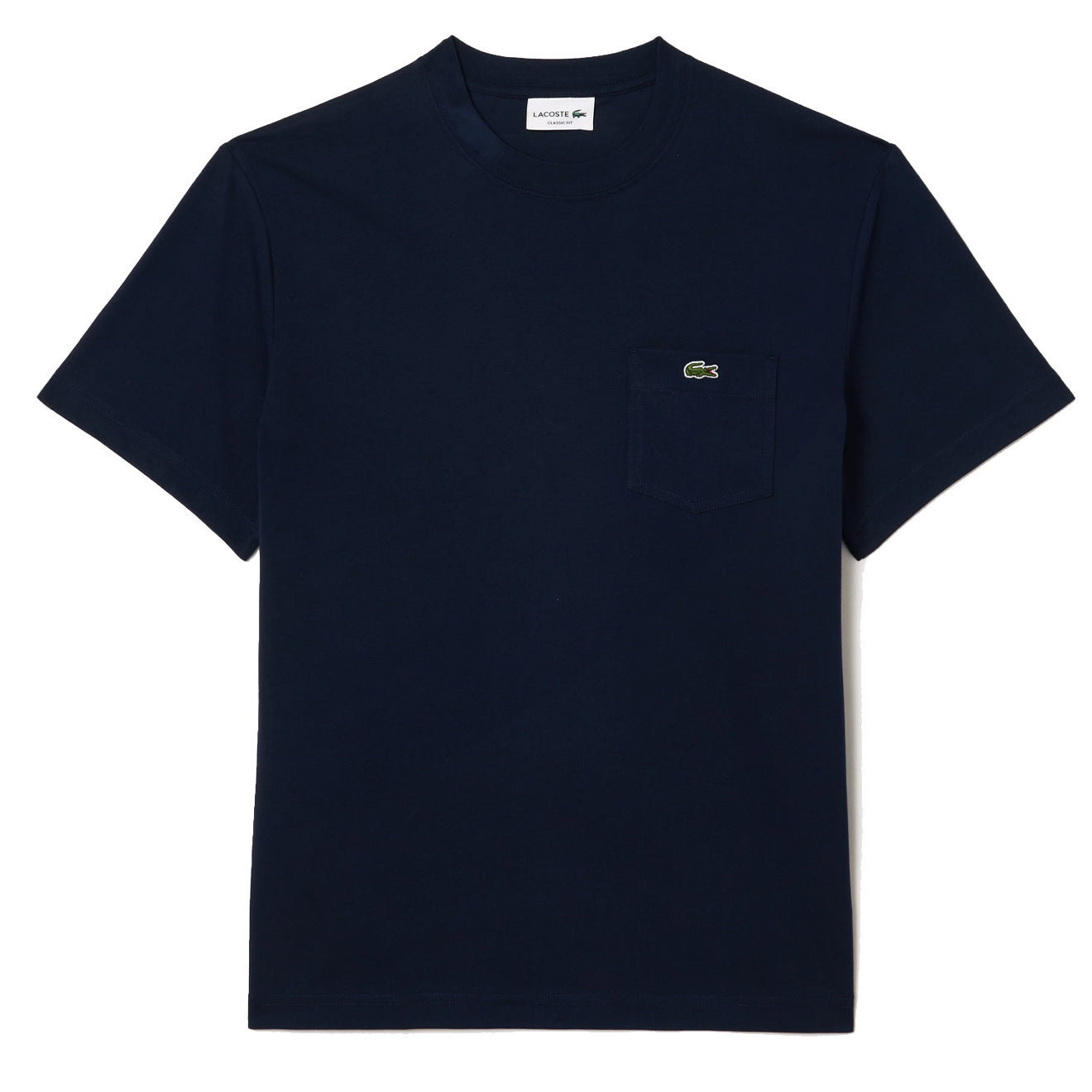 Lacoste Cotton T Shirt with Breast Pocket Midnight Blue