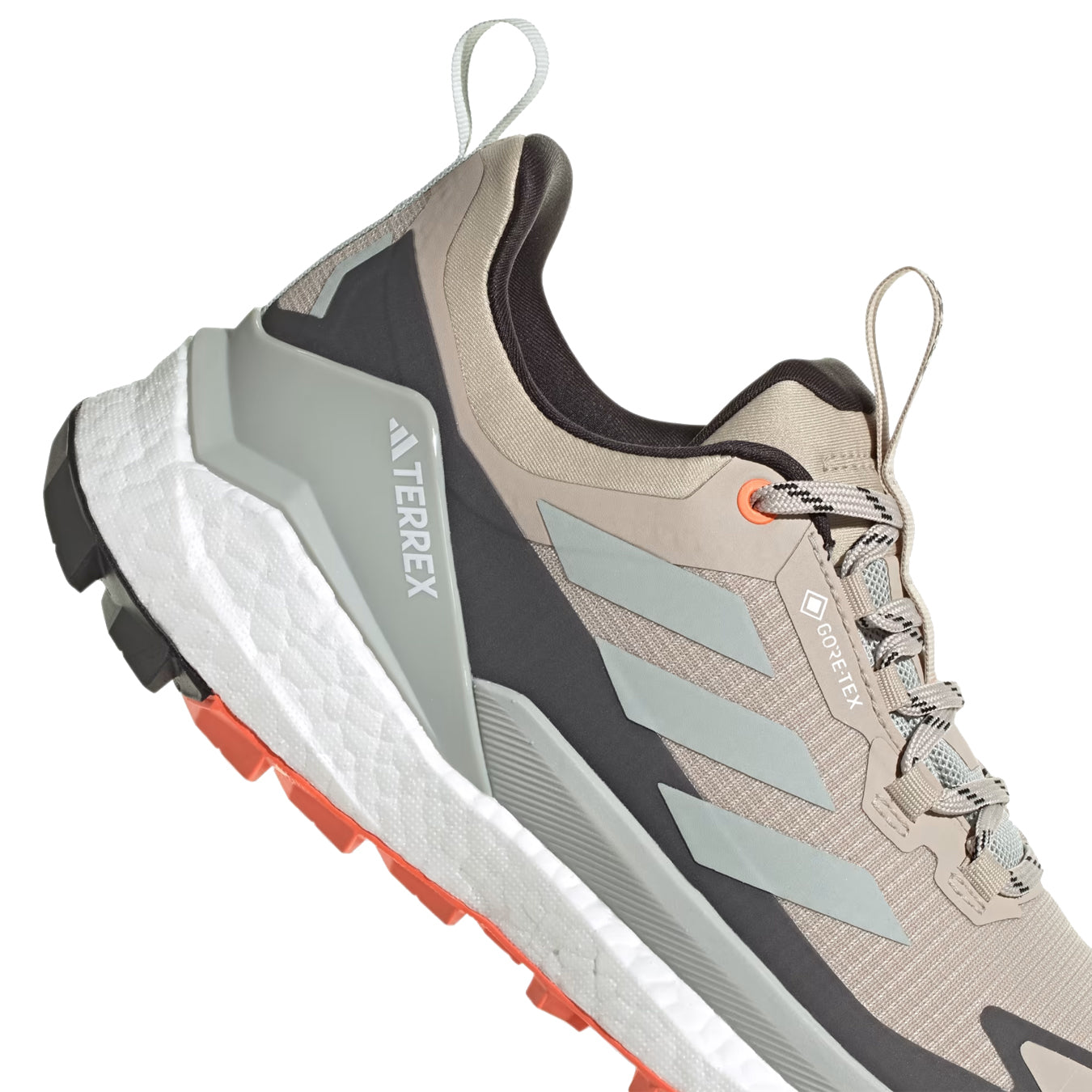 Adidas Terrex Womens Free Hiker 2.0 Low Gore-Tex Wonder Beige / Core Black / Semi Impact Orange - The Sporting Lodge