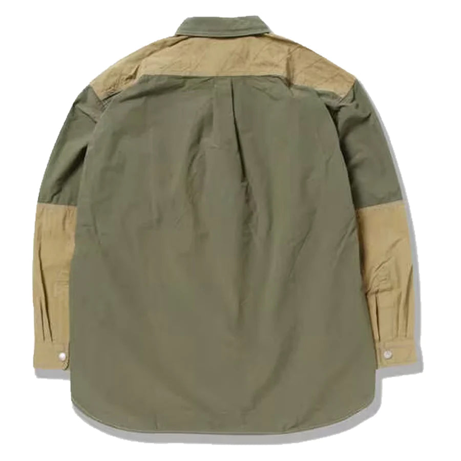 And Wander Cordura Rip Mix Shirt Khaki - The Sporting Lodge