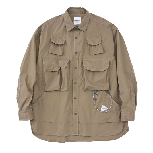 And Wander Multi Pocket Shirt Dark Beige - The Sporting Lodge