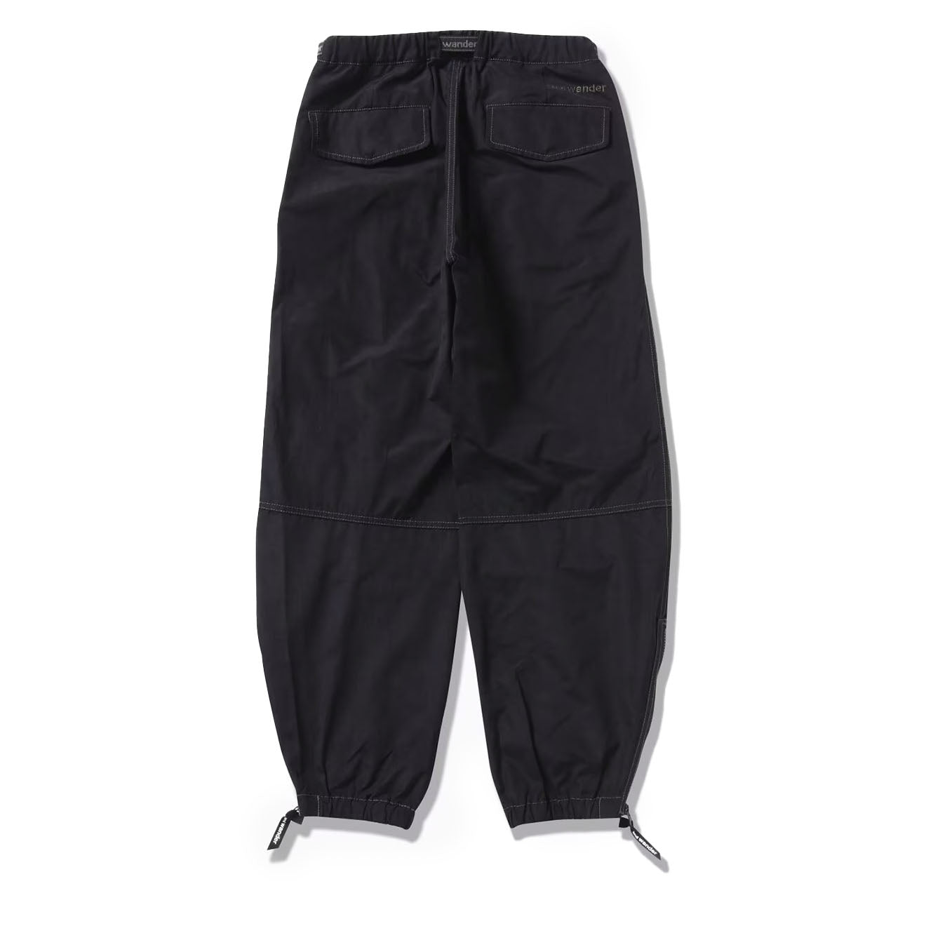 And Wander Side Zip Hem Pants Black - The Sporting Lodge