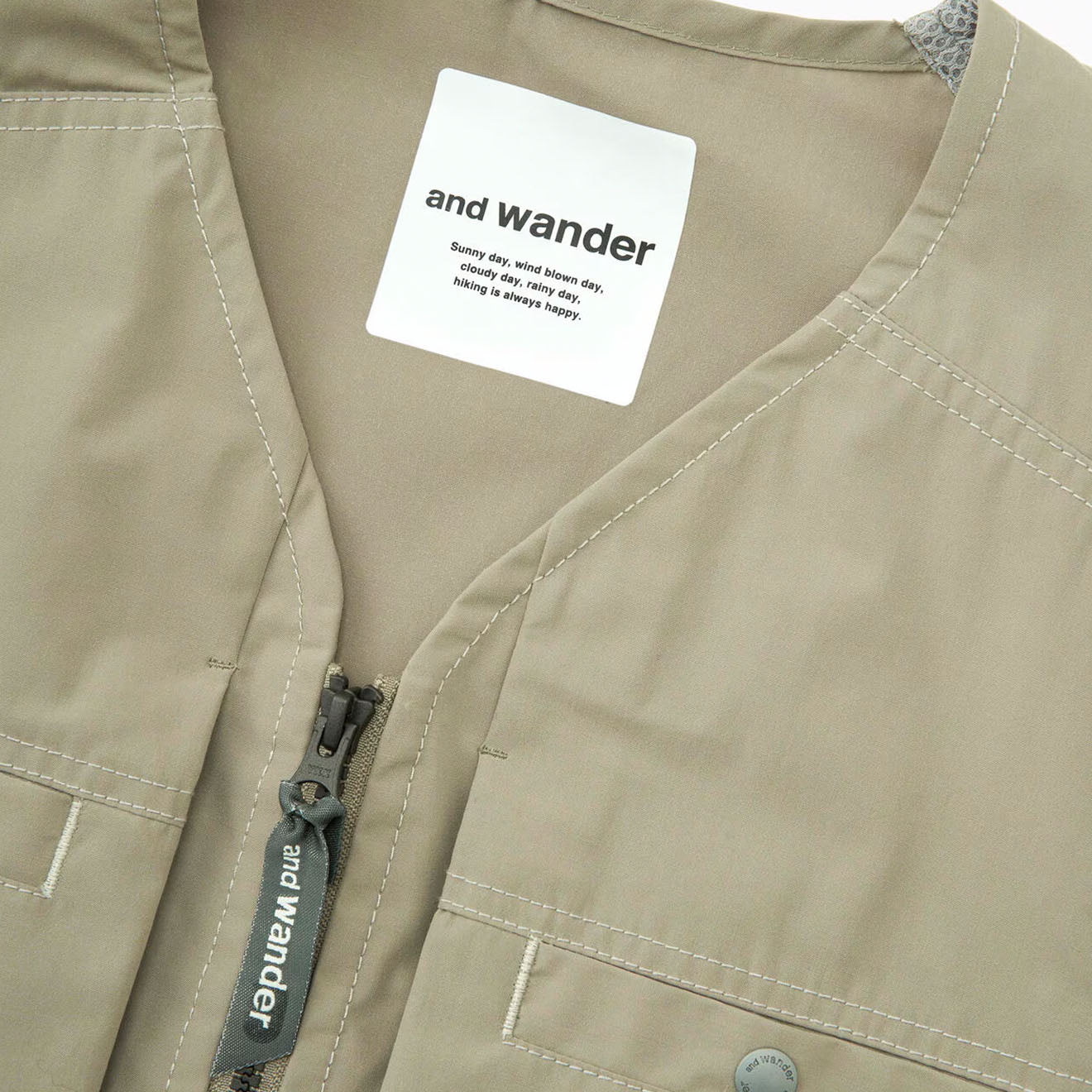 And Wander Tough Aramid Vest  Light Beige - The Sporting Lodge