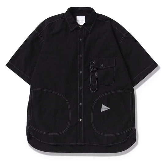 And Wander Womens C/N Rip S/S Shirt Black - The Sporting Lodge