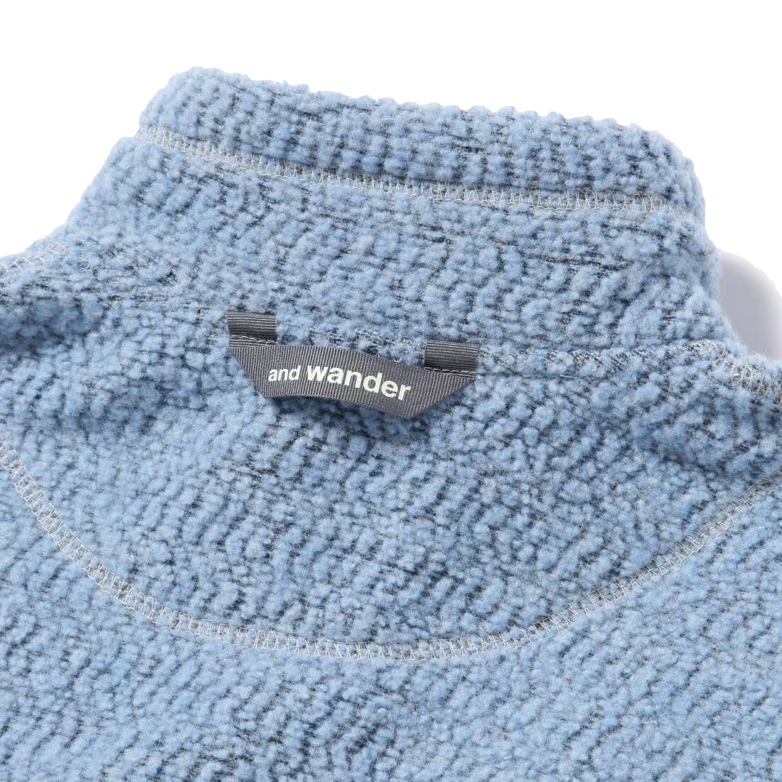 And Wander Womens Re Wool Jq Stand Zip Light Blue