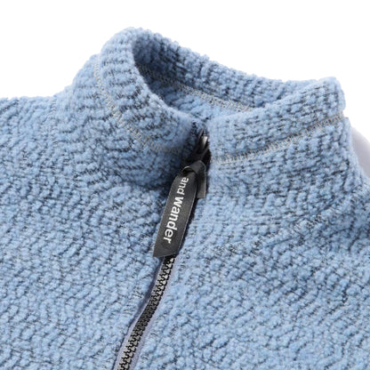 And Wander Womens Re Wool Jq Stand Zip Light Blue