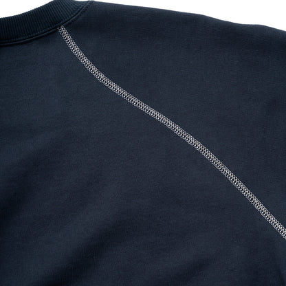 And Wander x Maison Kitsune Cotton Sweatshirt Navy - The Sporting Lodge