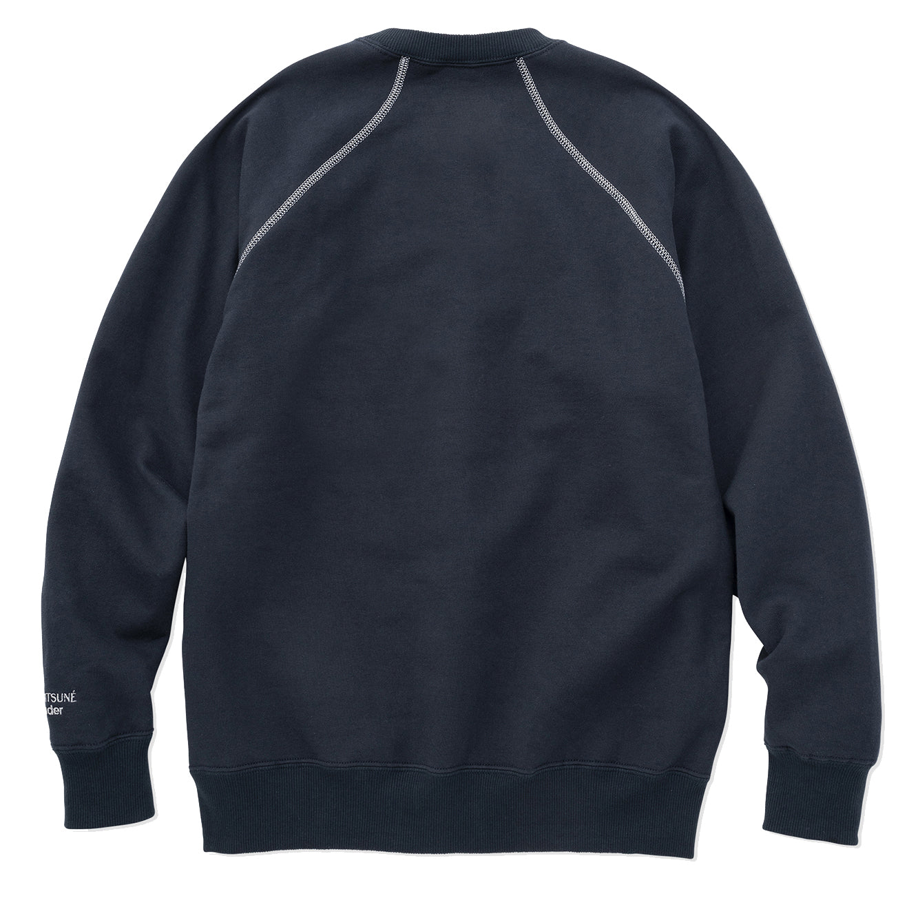 And Wander x Maison Kitsune Cotton Sweatshirt Navy - The Sporting Lodge