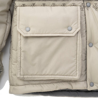 And Wander x Maison Kitsune Nordic Border Insulation Jacket Beige - The Sporting Lodge