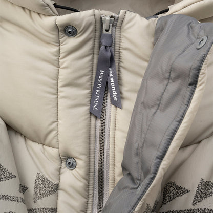 And Wander x Maison Kitsune Nordic Border Insulation Jacket Beige - The Sporting Lodge